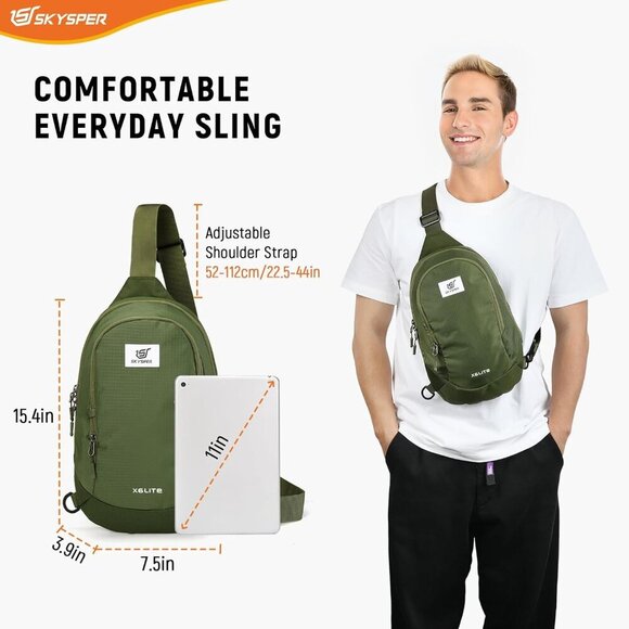 Sling Bag RFID Crossbody Sling Backpack Travel Cross Body Bag Shoulder Sling Day - Picture 6 of 6